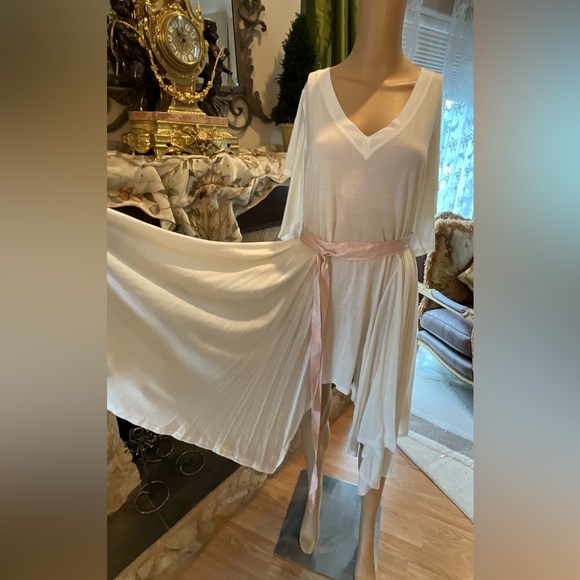 NWT $78 Free People Beach white asymmetrical dress M - Picture 4 of 6